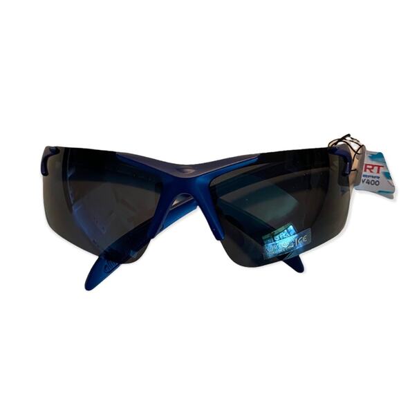 Blue Wrap Sports Sunglasses 400 UV Protection NEW - Picture 2 of 2